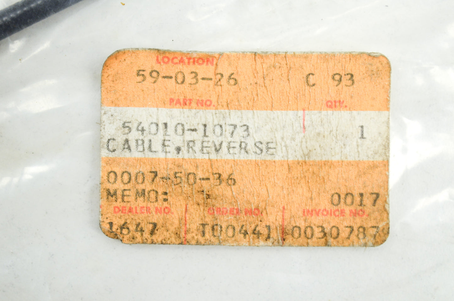 OEM Kawasaki 54010-1073 Reverse Cable NOS
