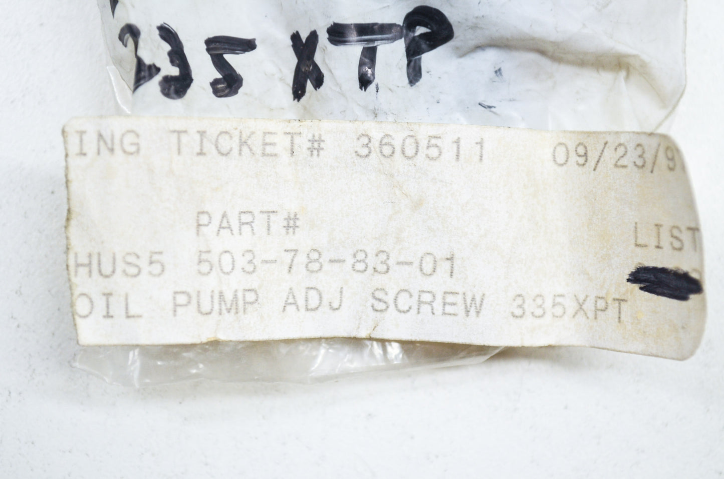 Oil Pump Adjuster Screw 335XPT Qty 2 NOS