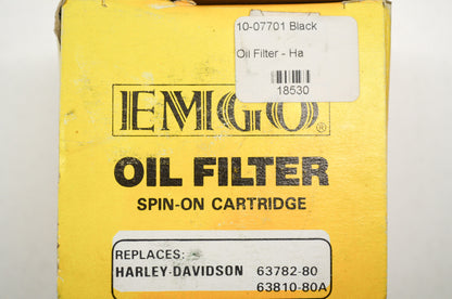 New EMGO Oil Filter Black for Harley Davidson NOS