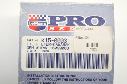 New LeMans Pro Series Oil Filter for Kawasaki NOS