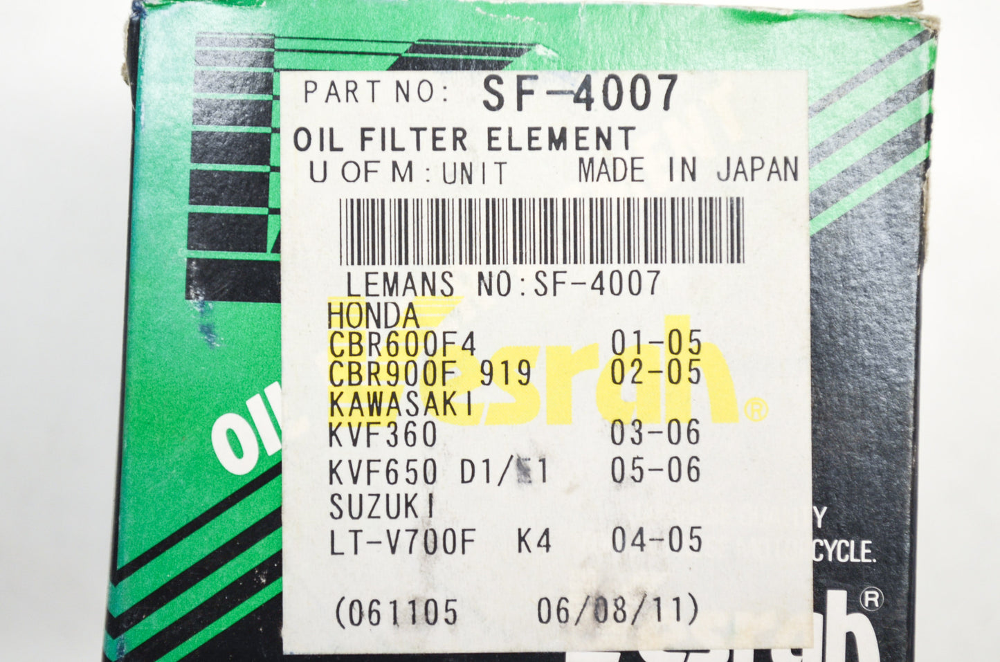 New Vesrah Oil Filter Honda CBR 600 900 Kawasaki KVF 360 350 Suzuki LT-V700 NOS