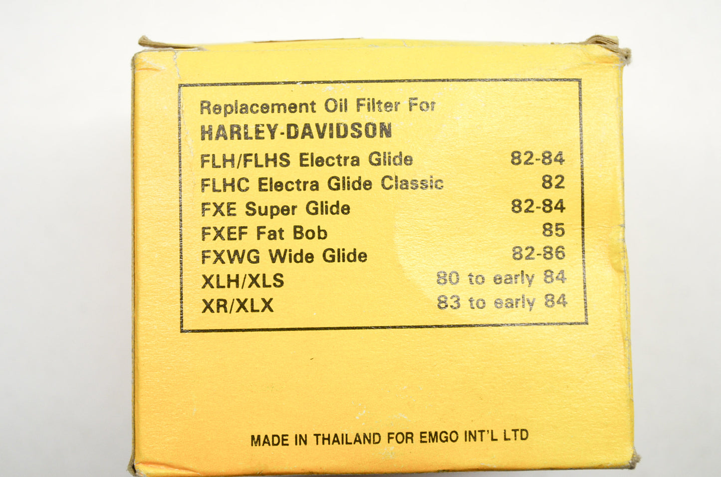 New EMGO Oil Filter Harley Davidson FLH FXE FXWG XLR XLS XR XLX NOS