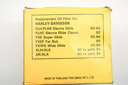 New EMGO Oil Filter Harley Davidson FLH FXE FXWG XLR XLS XR XLX NOS