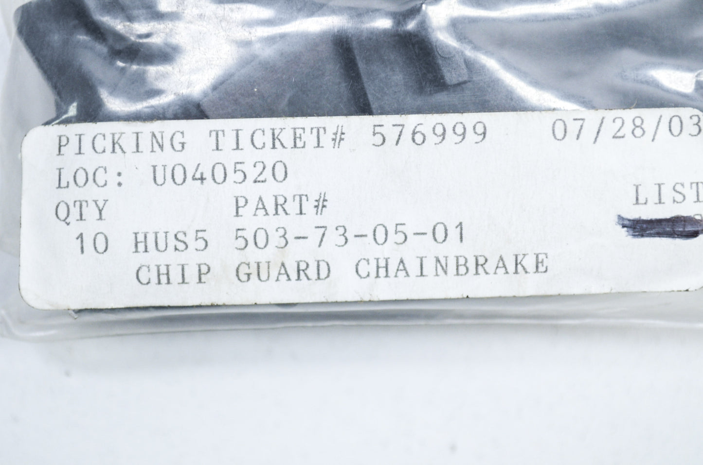 Chip Guard Chainbrake 268 272 61 NOS