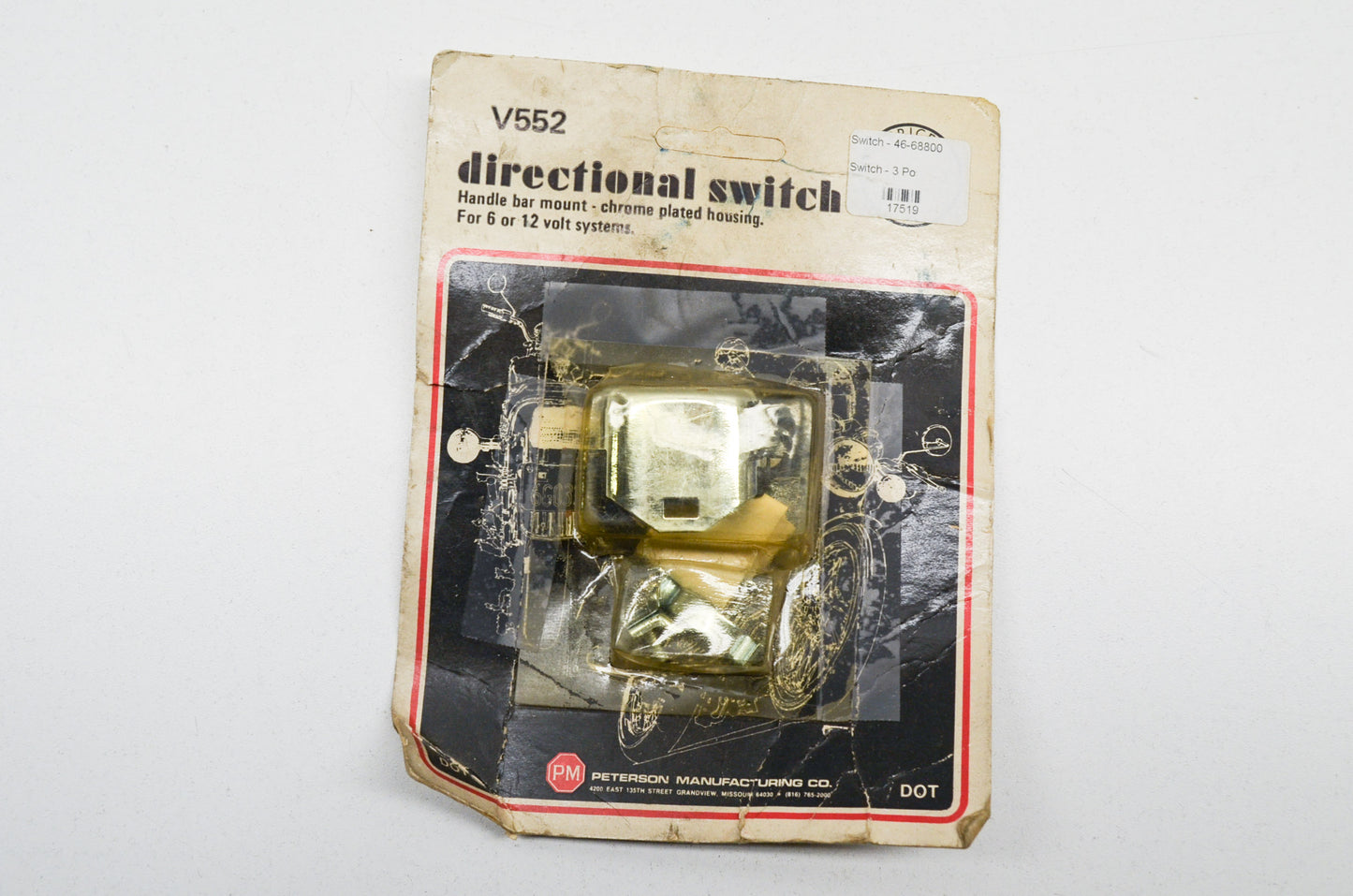 Peterson Manufacturing V552, 46-68800 Directional Switch 6/12v NOS