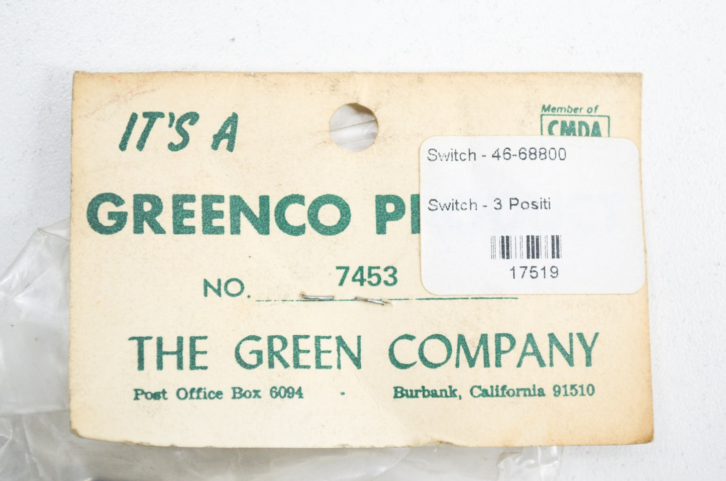 New GreenCo 3 Position Switch NOS