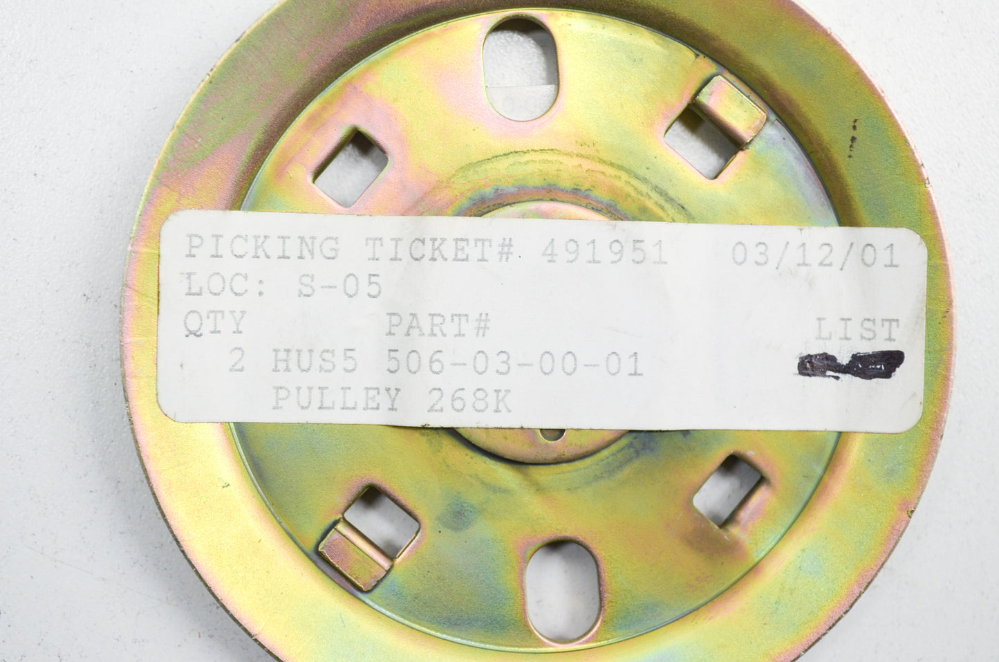 New OEM Husqvarna Pulley 268 K 272 K 272 S NOS