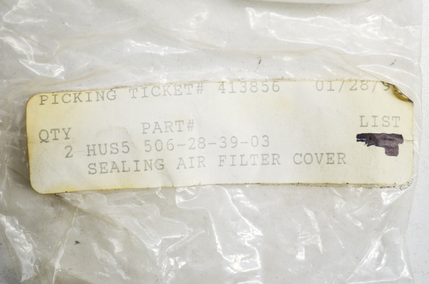 Air Filter Cover Seal NOS