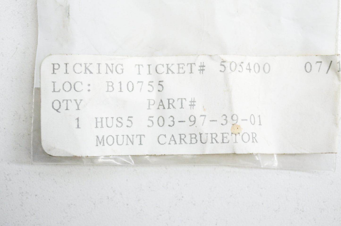 New OEM Husqvarna Carburetor Mount 395 EPA NOS
