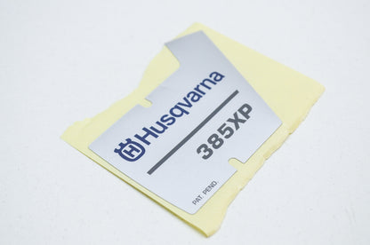 New OEM Husqvarna 385 EPA 390 Decal NOS