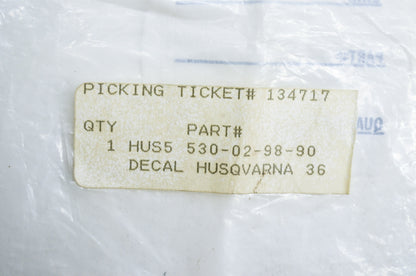 Air Injection Decal 36 41 NOS