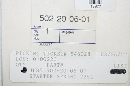 New OEM Husqvarna Starter Spring 225 227 232 343 345 NOS