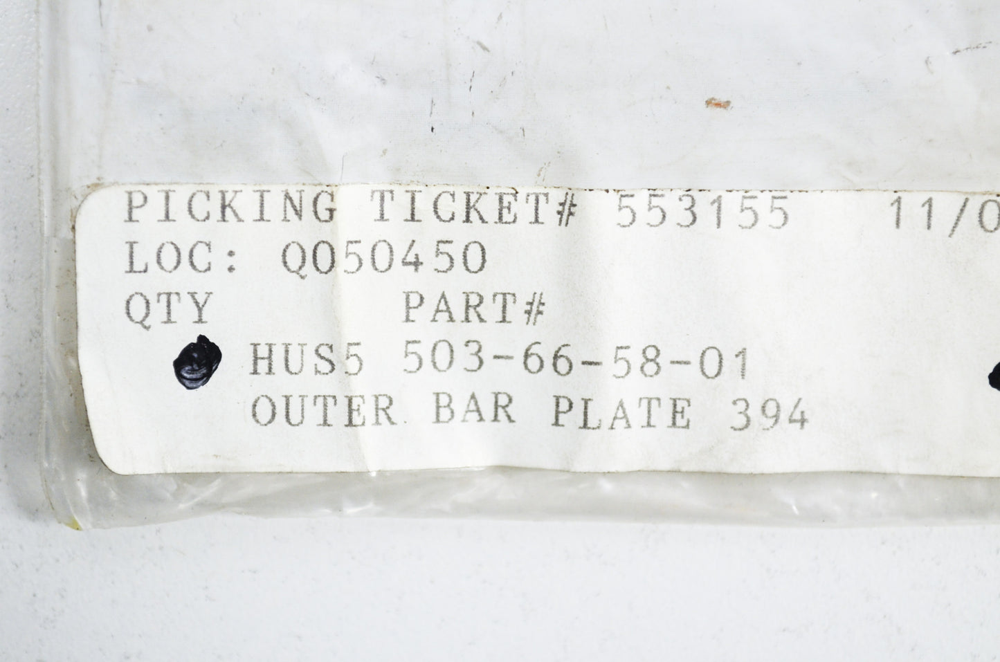 Outer Bar Plate 395 EPA NOS