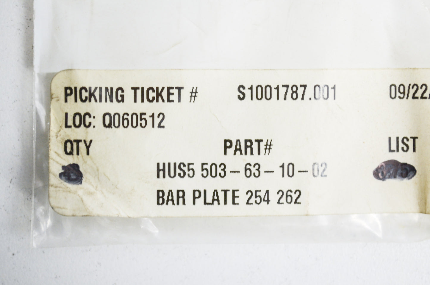 Bar Plate NOS