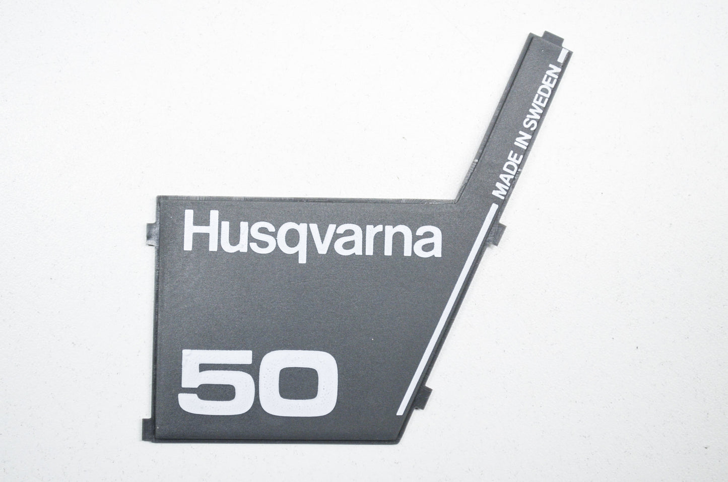 New OEM Husqvarna 50 Plastic Plate Decal 40 45 NOS