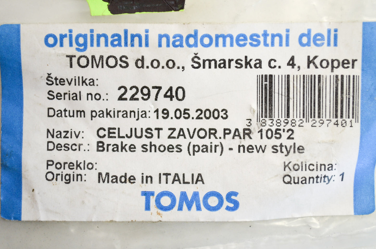 Brake Shoe Set NOS