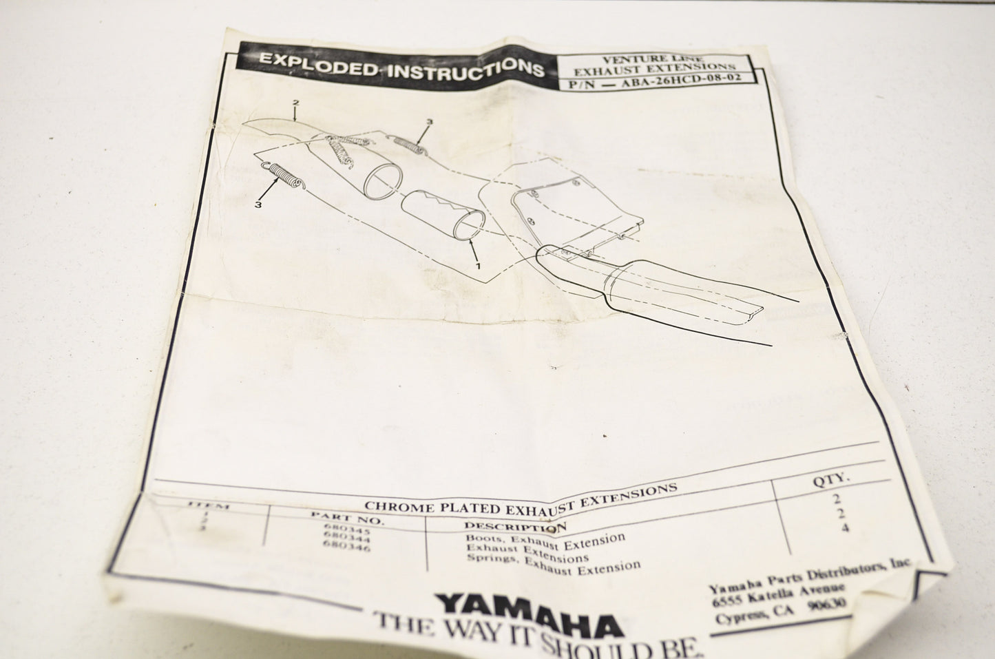 OEM Yamaha ABA-26HCD-08-02 Exhaust Extensions NOS