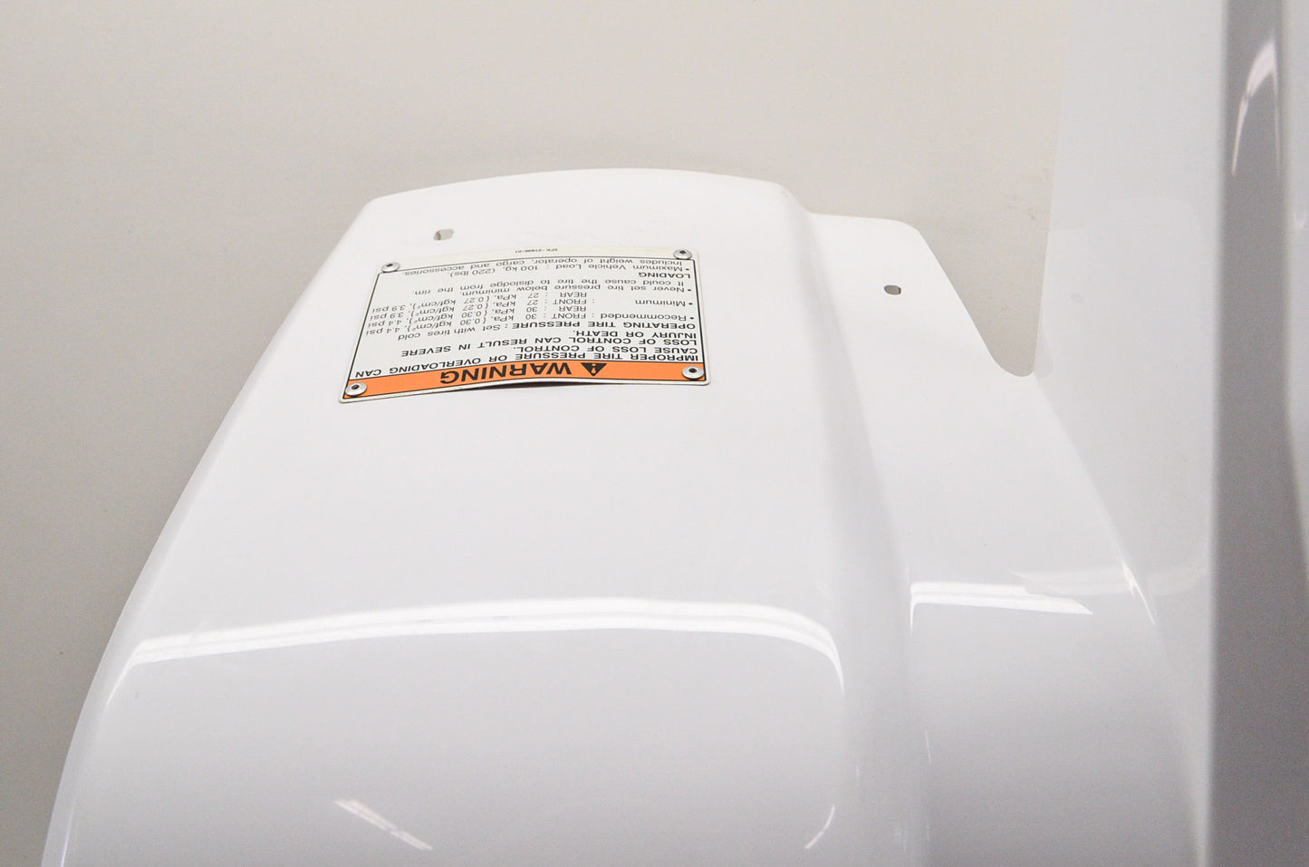 Banshee 350 Rear White Fender Plastic NOS