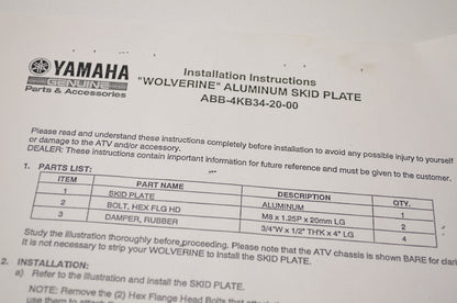 Aluminum Frame Skid Plate NOS