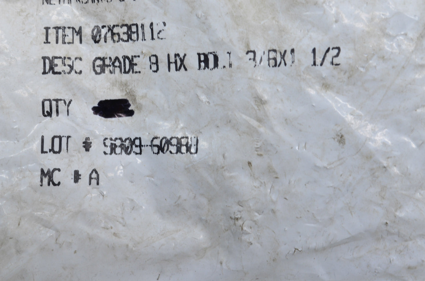 Wurth 07638112 Hex Bolt Qty 8 NOS