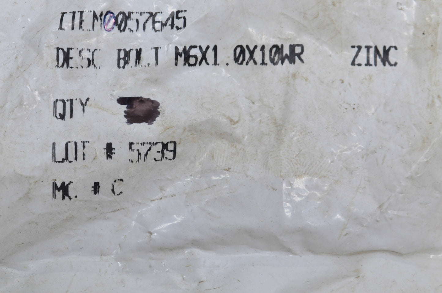 Wurth 0057645 Hex Bolt Qty 8 NOS
