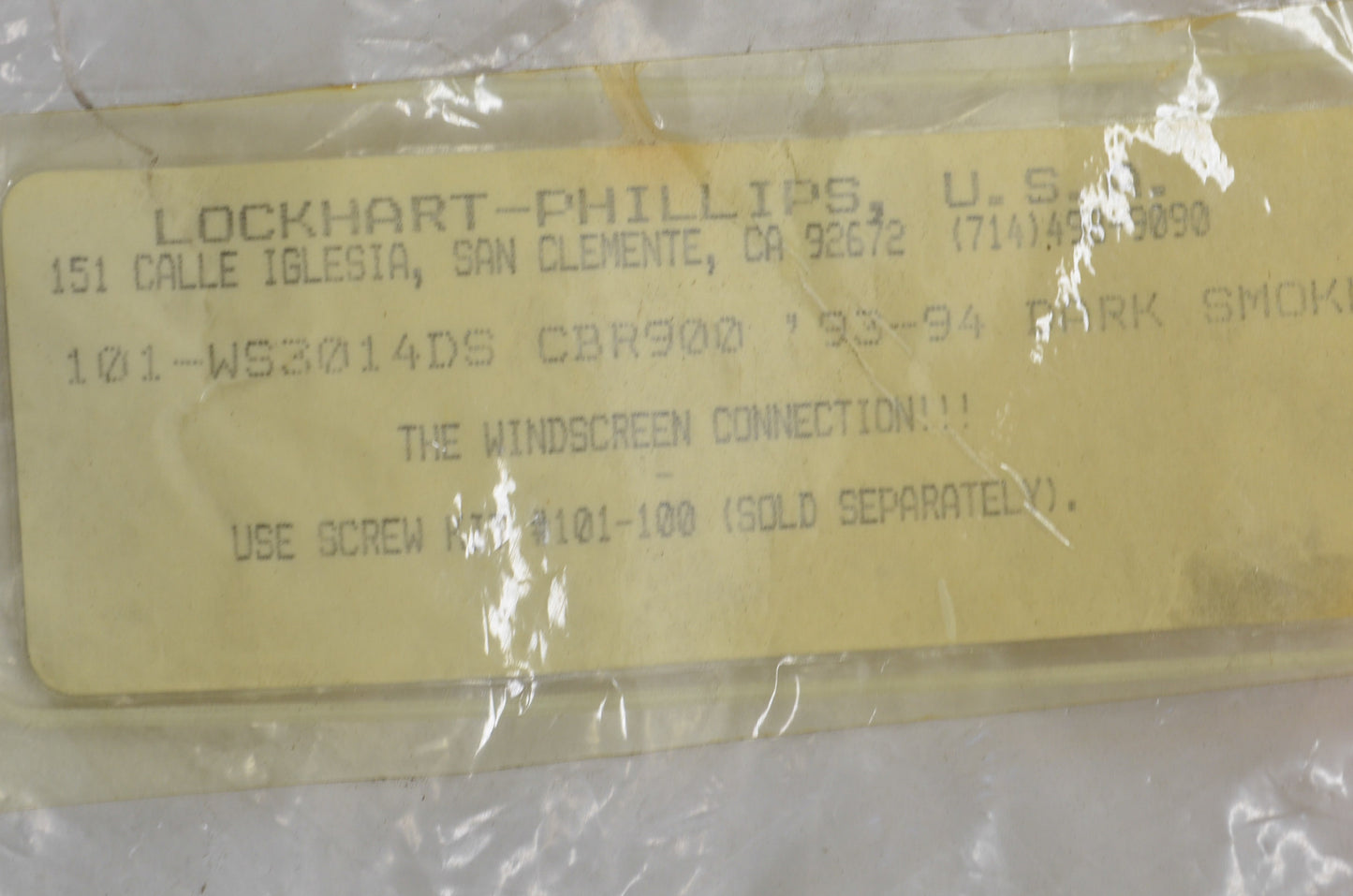 Lockhart Phillips 101-WS3014DS Smoke Speedscreen NOS