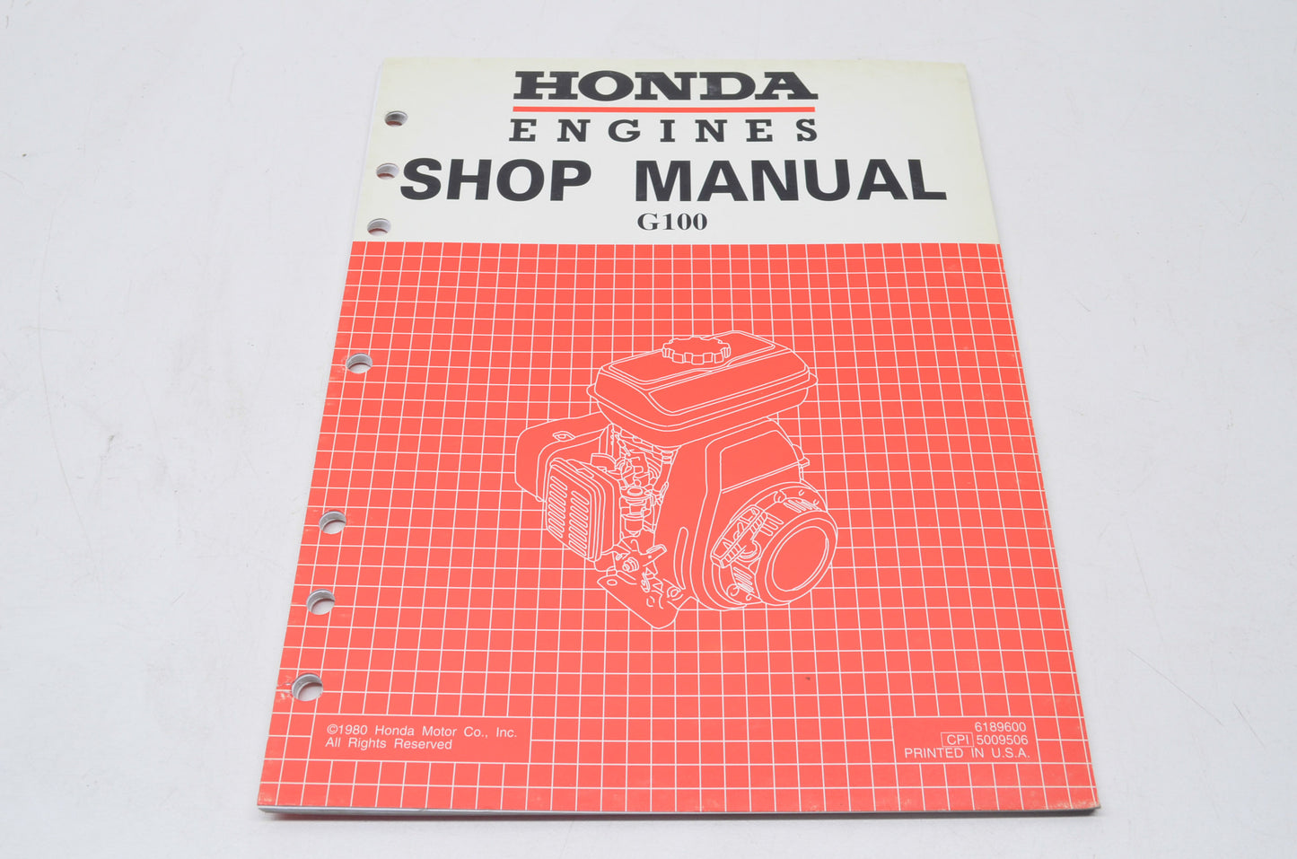 OEM Honda 6189600 Shop Manual G100 NOS