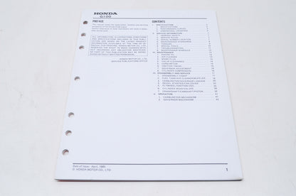 OEM Honda 6189600 Shop Manual G100 NOS