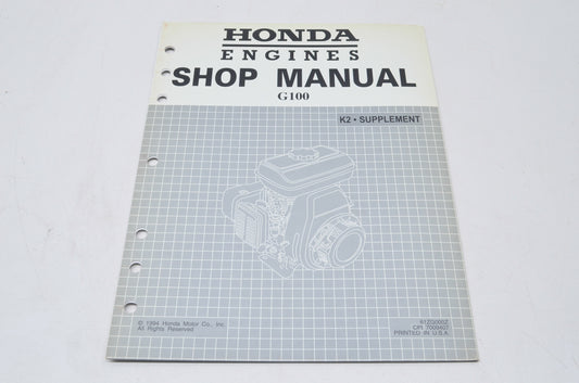 OEM Honda 61ZG000Z Shop Manual G100K2 Supplement NOS