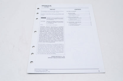 OEM Honda 61ZG000Z Shop Manual G100K2 Supplement NOS