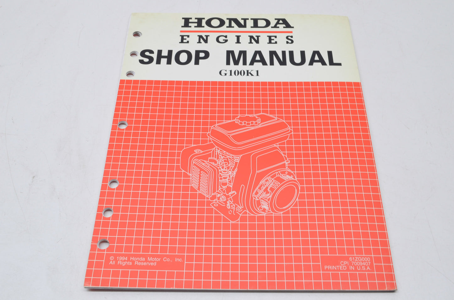 OEM Honda 61ZG000 Shop Manual G100K NOS