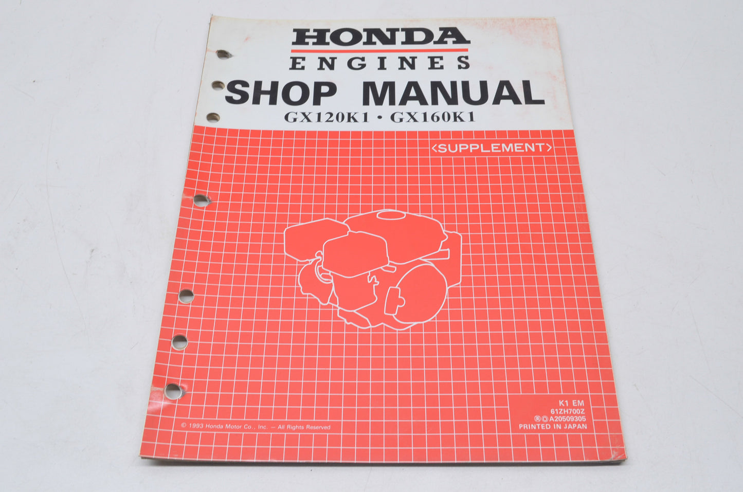 OEM Honda 61ZH700Z Shop Manual GX120K1/GX160K1 Supplement NOS