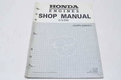 New OEM Honda Shop Manual GX200 Supplement NOS
