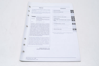 New OEM Honda Shop Manual GX200 Supplement NOS