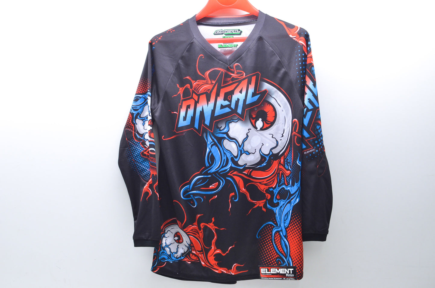 New O'Neal Youth XL Black/Red/Blue Element Mutant Jersey NOS