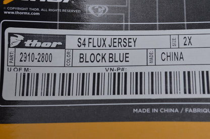 Thor 2910-2800 Xxl Black/Blue S4 Flux Jersey NOS