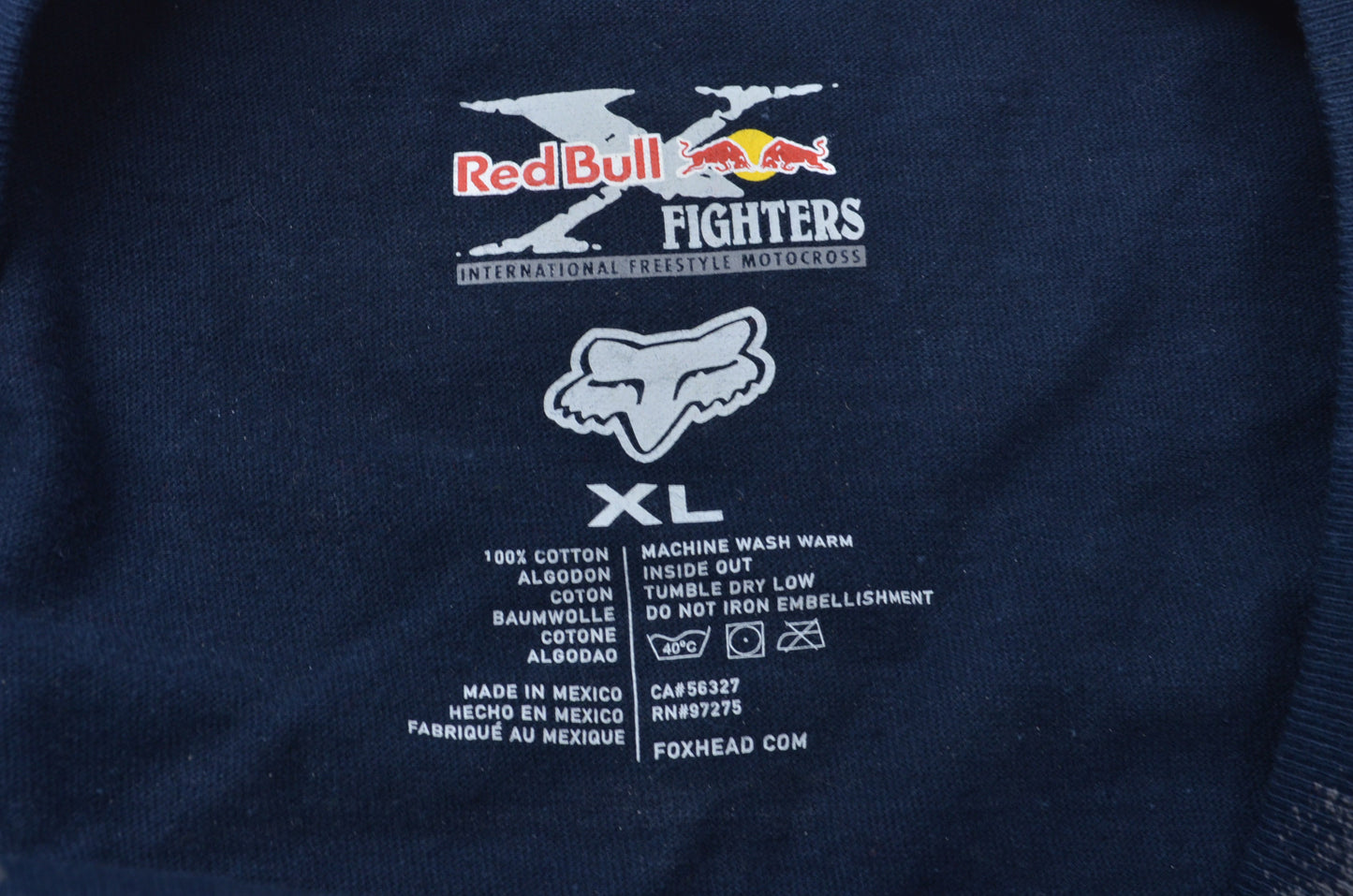 Fox XL Navy Blue Red Bull X Fighters Shirt NOS