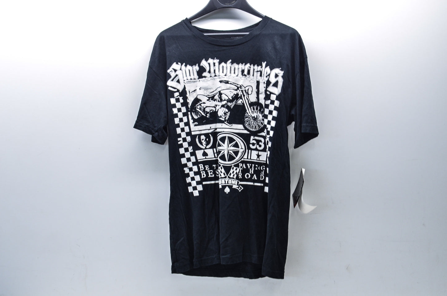 New Silver Star Large Black Silver Star Shirt NOS