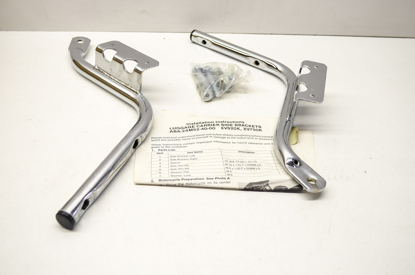 OEM Yamaha ABA-24M52-40-00 Luggage Carrier Side Bracket Kit NOS