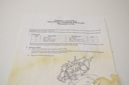 OEM Yamaha ABA-4KB34-20-01 Aluminum Frame Skid Plate NOS