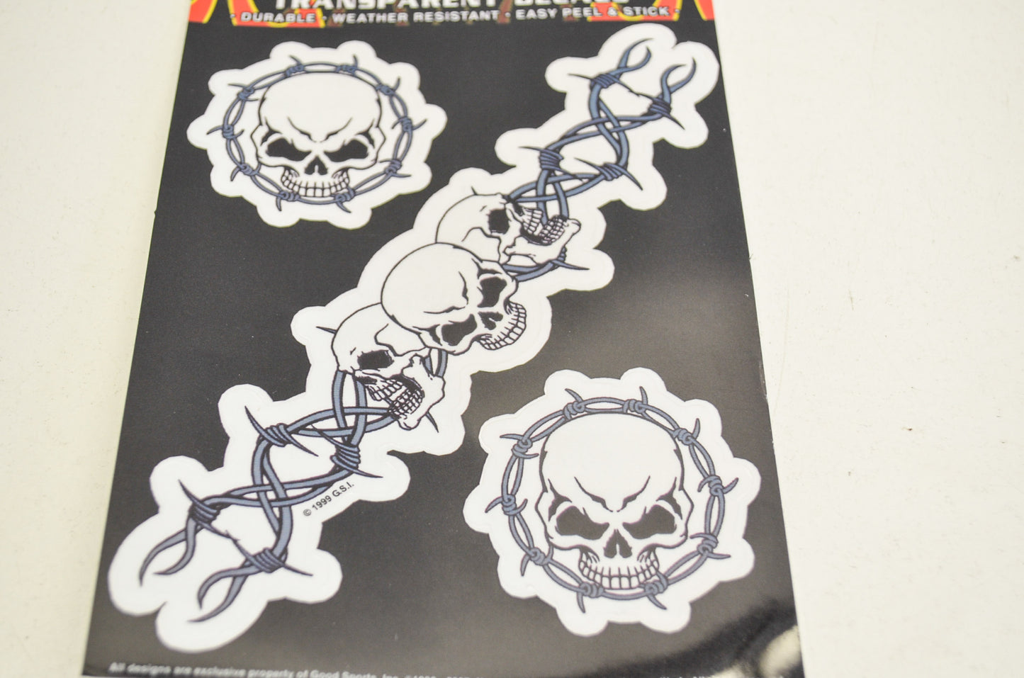 Hot Leathers D1173 Skull Barbed Wire Decal NOS