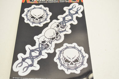 Hot Leathers D1173 Skull Barbed Wire Decal NOS