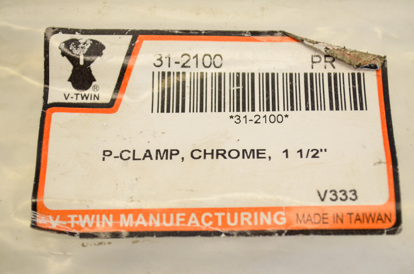 New V-Twin Chrome P-Clamp 1 1/2' QTY 2 NOS