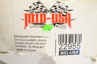 New Mid USA Front Fender Lamp 12V Amber NOS