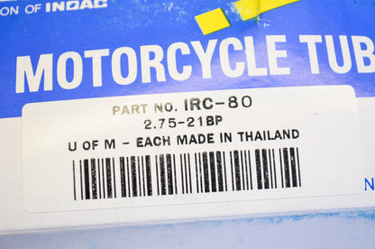 New IRC Motorcycle Tube 2.75-21 NOS