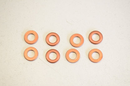 New Bolt Copper Drain Plug Washer M6x11 mm QTY 8 NOS