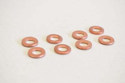 New Bolt Copper Drain Plug Washer M6x11 mm QTY 8 NOS