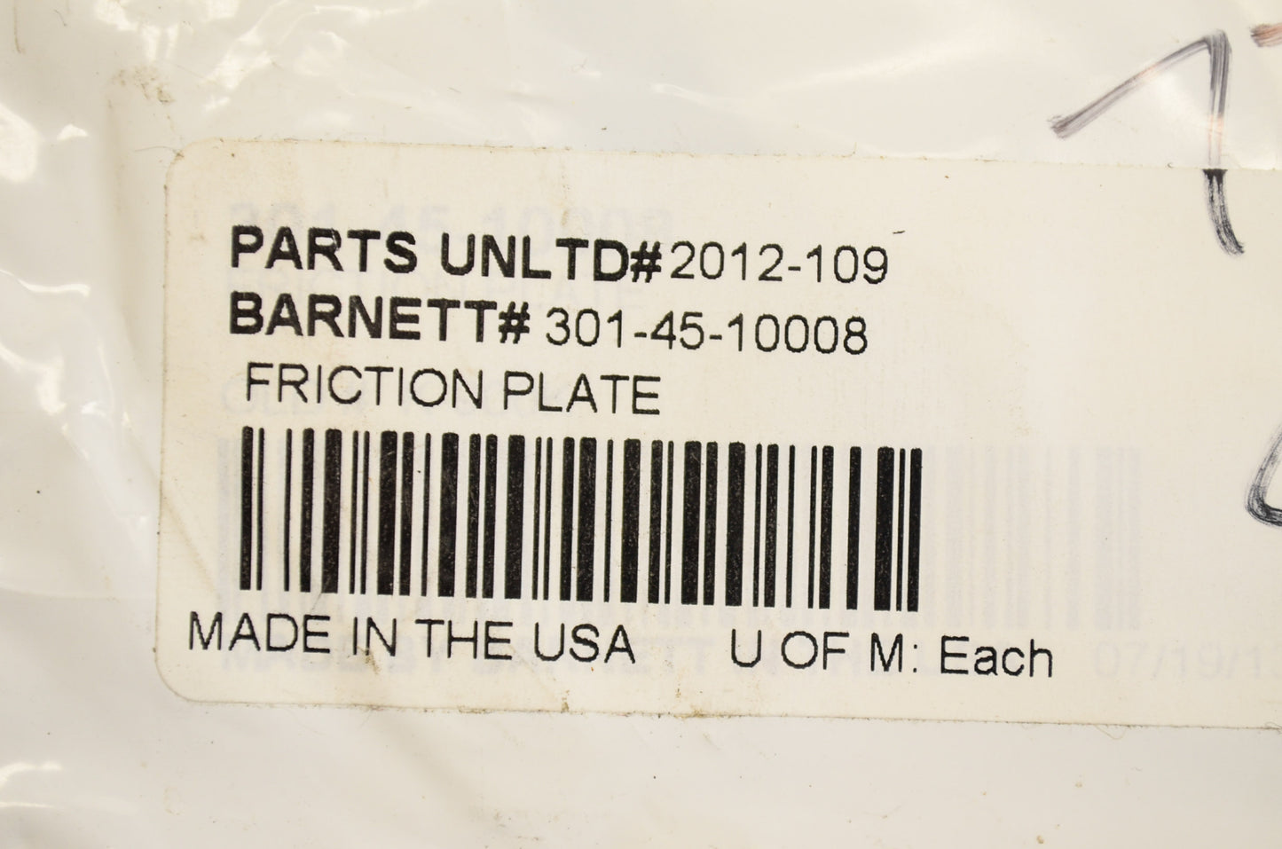New Barnett Friction Plate NOS