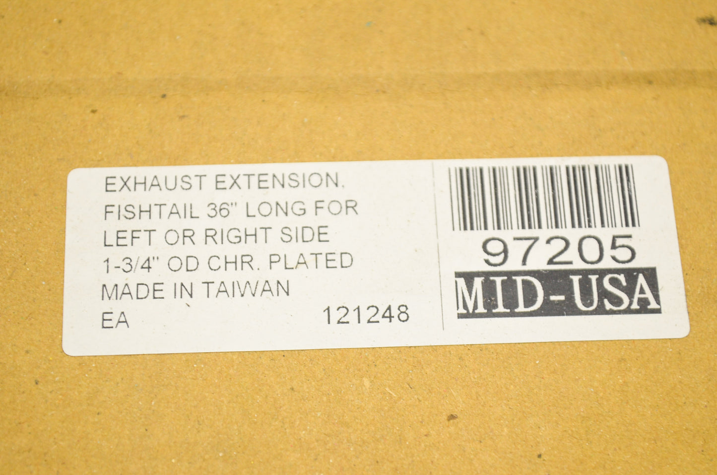 New Mid USA Fishtail Exhaust Extension 36' Left or Right NOS