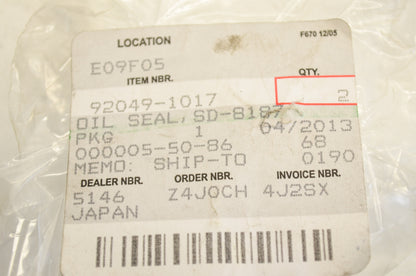 OEM Kawasaki 92049-1017 Oil Seal SD-8187 NOS